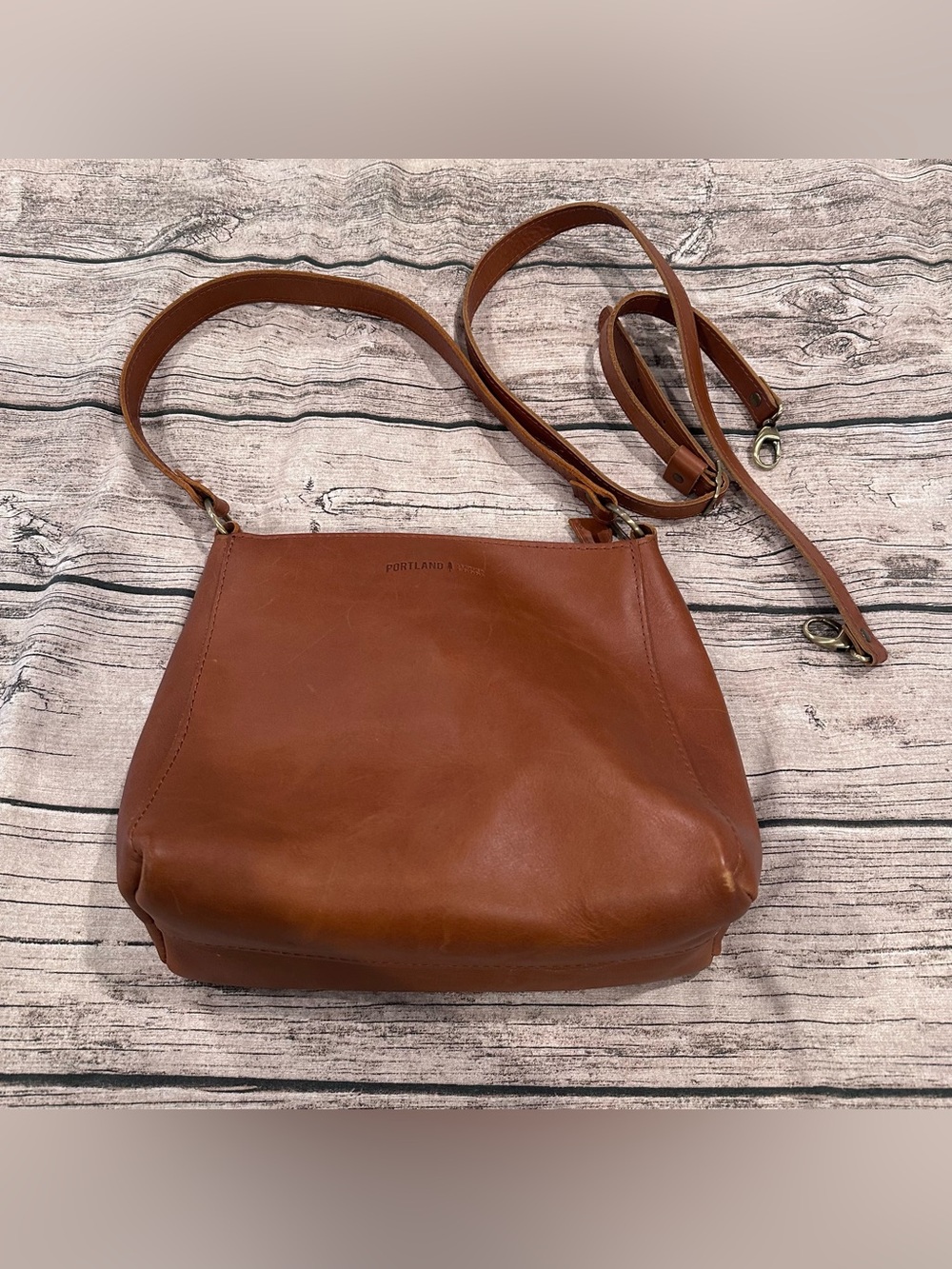 Portland Leather Goods Triangle Shoulder/Crossbody Bag in Honey